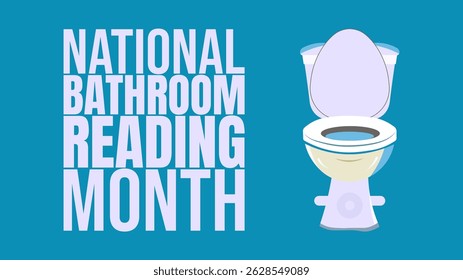 Sit, Read, Relax It’s National Bathroom Reading Month, background template, 