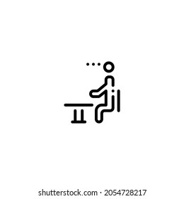 Sit to study and learning Outline Icon, Logo, and illustration Vector