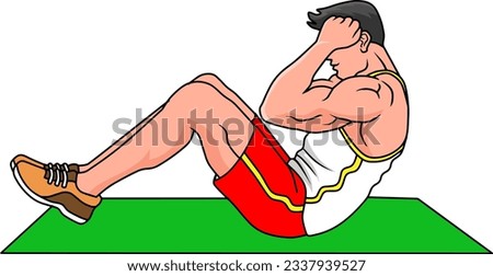 sit ups vector illustration isolated on white background