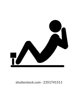 Sit Up (Workout Icon), True Black Icon