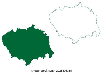 Sitapur district (Uttar Pradesh State, Republic of India) map vector illustration, scribble sketch Sitapur map