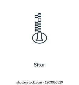 Sitar concept line icon. Linear Sitar concept outline symbol design. This simple element illustration can be used for web and mobile UI/UX.