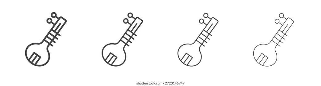 Konzept des Sitar-Symbols Lineares Pictogramm. Einfache Elementgrafik.