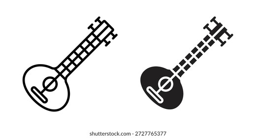Sitar icon concept. pixel perfect linear ui icon.
