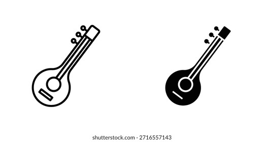 Colección de diseño de iconos de Sitar. Signo y Vector para diseños de interfaz de usuario