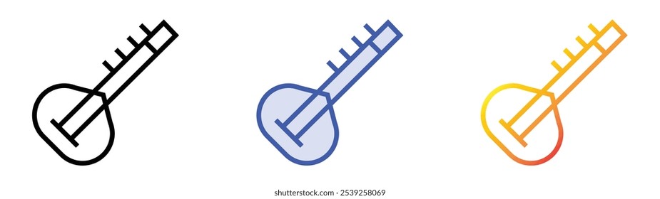 sitar icon. Linear, Blue Fill and Gradient Style Design Isolated On White Background