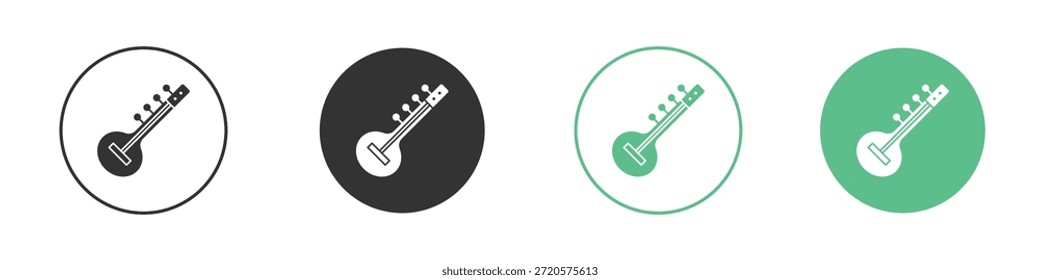 Piktogramme mit Sitar-Symbolen. Vektor eps 10