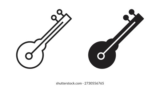 Sitar icon set. minimal logotype web element pack.
