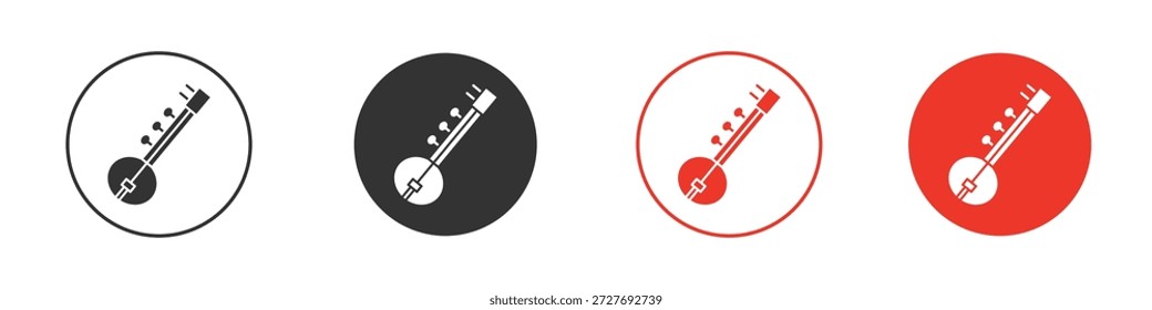 Símbolo de icono de sitar. Diseño simple y plano para Web o App móvil. Logotipo de Ilustración vectorial mínima.
