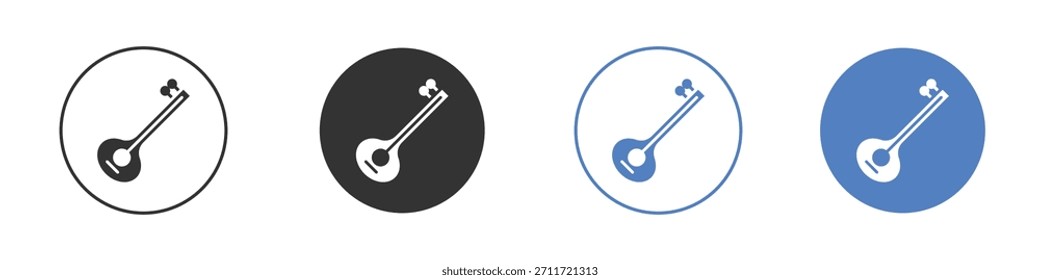 Sitar icon Thin line design. Vector Graphic. EPS 10