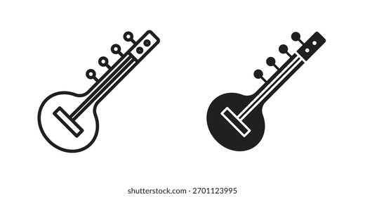 Icono de Sitar colección de Vector. Vector Ilustraciones de símbolos de stock