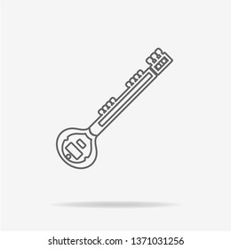 Sitar icon. Vector concept illustration for design.