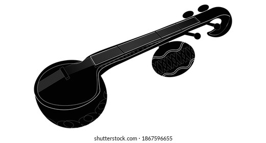 Sitar icon. Vector concept illustration for design.