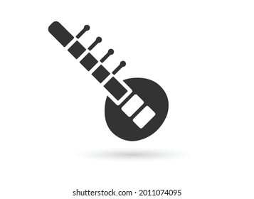 Sitar icon. Vector concept illustration for design.