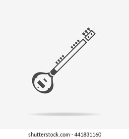 Sitar icon. Vector concept illustration for design.