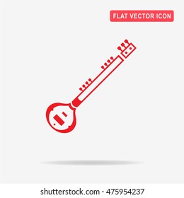 Sitar icon. Vector concept illustration for design.