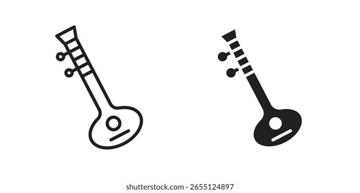 Sitar icon vector design. set web icons