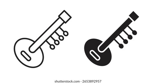 Sitar icon vector illustration on a transparent background.