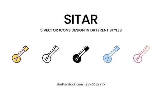 Sitar-Symbole setzen Vektorgrafik. Vektorbestand,