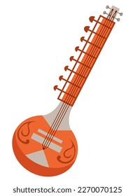 sitar indian instrument musical icon