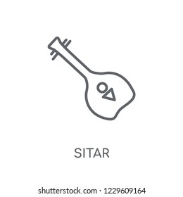 Sitar linear icon. Modern outline Sitar logo concept on white background from Music collection. Suitable for use on web apps, mobile apps and print media.