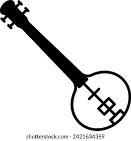 Sitar solid glyph vector illustration