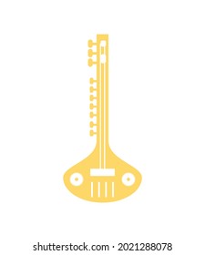 sitar traditional indian instrument icon isolated