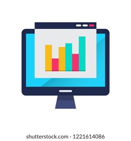 Site analytics flat vector icon.