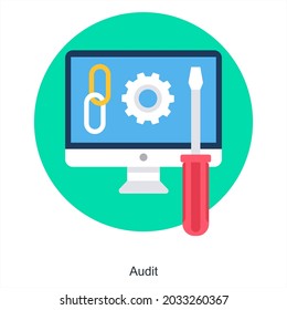 Site Audit or Maintenance Icon Concept