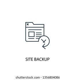 Site backup concept line icon. Simple element illustration. Site backup concept outline symbol design. Can be used for web and mobile UI/UX
