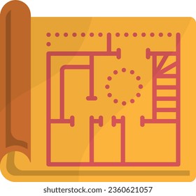 Site Blueprint and Diagrams concept, Detailed representation of project vector icon design, Handyman Service symbol, House Repairing sign, Civil Engineering and Building Contractor stock illustration