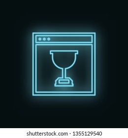 Site, cup, neon, icon. Web Development Vector Icon. Element of simple symbol for websites, web design, mobile app, infographics. Line symbol for website design