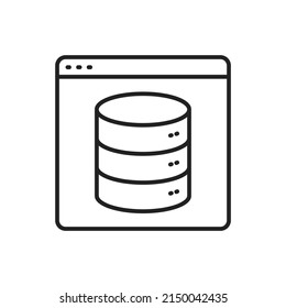 Datenbanksymbol der Site. Hochwertige schwarze Vektorgrafik. 