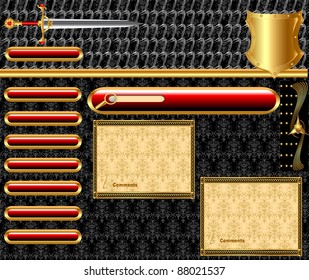 site design illustration with shield and mosque