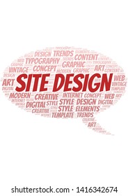 Site Design word cloud. Wordcloud made with text only.