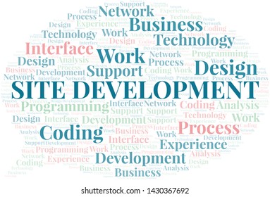 Site Development word cloud. Wordcloud made with text only.