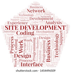 Site Development word cloud. Wordcloud made with text only.
