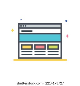 Website-Anzeige, Vektorgrafik, Website.