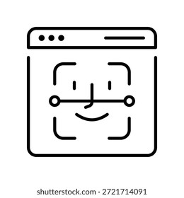 Vector de reconocimiento facial del sitio Icono de contorno Archivo EPS 10