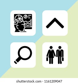 site icon. 4 site set with search, roof, seo and web and worker vector icons for web and mobile app