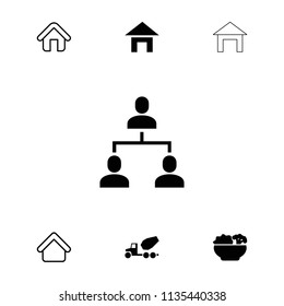 Site icon. collection of 7 site filled and outline icons such as food, house building, home, concrete mixer. editable site icons for web and mobile.