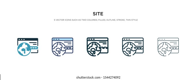 site icon in different style vector illustration. two colored and black site vector icons designed in filled, outline, line and stroke style can be used for web, mobile, ui