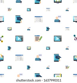 site icons pattern seamless. Included editable flat wireframe, SEO copywriting, Content management, SiteMap, Encoding, online store, Social media marketing icons. site icons for web and mobile.