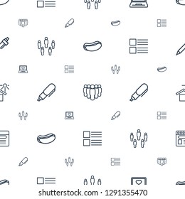 site icons pattern seamless white background. Included editable outline hot dog, group, laptop with heart, pen, menu, house under sun, browser icons. site icons for web and mobile.