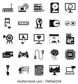 Site icons set. Simple set of 25 site vector icons for web isolated on white background