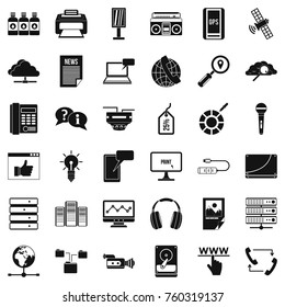 Site information icons set. Simple style of 36 site information vector icons for web isolated on white background