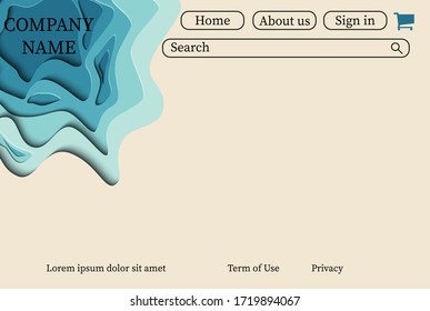 Site layout for PC. The background is made in the style of paper cut. 