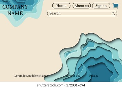 Site layout for PC. The background is made in the style of paper cut. 