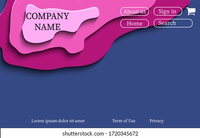 Site layout for PC. The background is made in the style of paper cut. 