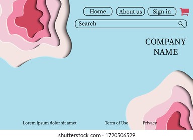 Site layout for PC. The background is made in the style of paper cut. 